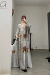 MUTEDANCE long buckle V -neck real silk dress MD22FW48 PM47